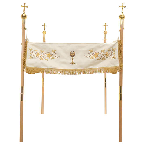 Dais procession or JHS calice agneau 130x160 cm 1