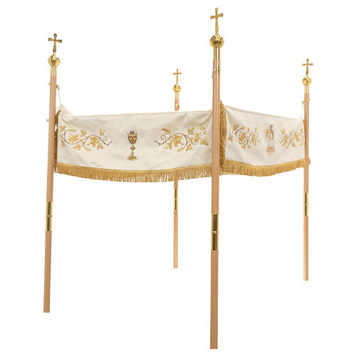 Dais procession or JHS calice agneau 130x160 cm 2