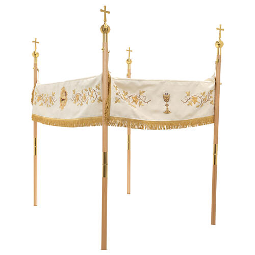 Dais procession or JHS calice agneau 130x160 cm 4