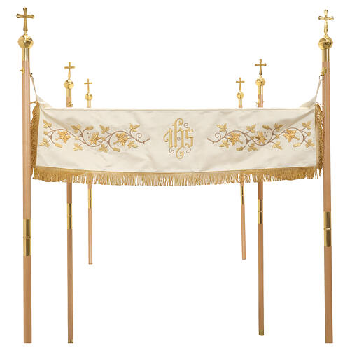 Golden processional canopy, Chalice JHS and Lamb, 65x100 in 1