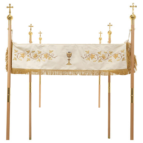 Golden processional canopy, Chalice JHS and Lamb, 65x100 in 6