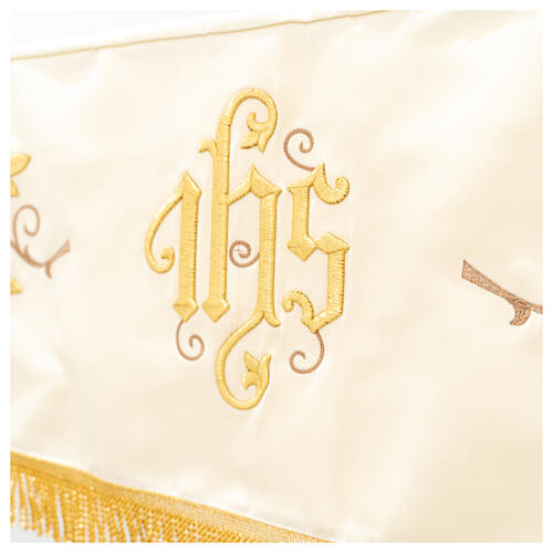 Gold processional canopy Chalice JHS Lamb 160x250 cm 3