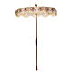 Processional umbrella, golden and orange flower embroidered on ivory fabric, h 70 in s1