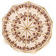 Processional umbrella, golden and orange flower embroidered on ivory fabric, h 70 in s2
