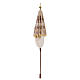 Processional umbrella, golden and orange flower embroidered on ivory fabric, h 70 in s7