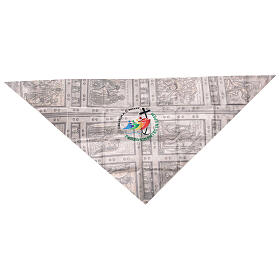Lenço de pescoço logótipo oficial Jubileu 2025 110x50 cm impressão Porta Santa