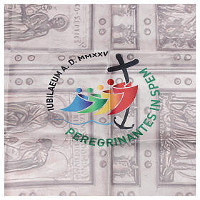 Lenço de pescoço logótipo oficial Jubileu 2025 110x50 cm impressão Porta Santa