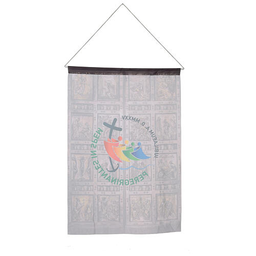 Holy Door banner with 2025 Jubilee official logo, 79x39 in 3