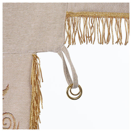 Processional canopy with cannetille fringe, 55x63 in 16