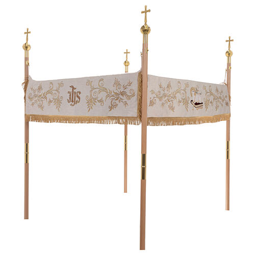 Baldacchino processionale intessuto frangia in canottiglia 140X160 cm 4