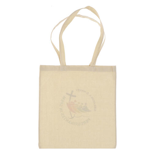 Tote bag with official Jubilee 2025 logo in natural canvas, Multilingual 3