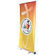 Roll-up Banner zum Jubiläum 2025, offizielles Logo, 200x100 cm, orangefarbener Hintergund s3