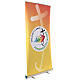 Roll-up Banner zum Jubiläum 2025, offizielles Logo, 200x100 cm, orangefarbener Hintergund s5