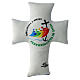 Padded cross with 2025 Jubilee logo, white and blue velvet, 12x8 in s1