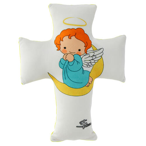 Cross guardian angel pillow cushion, 30x20 cm 1