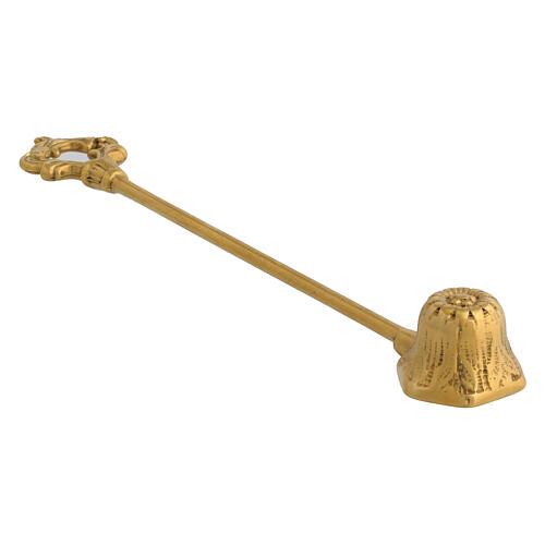Kerzenlöscher mit Verzierung, goldfarbenes Messing – 20 cm 2