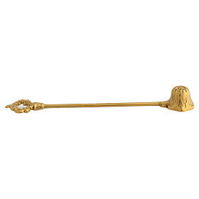 Spegnicandela decoro ottone dorato 20 cm