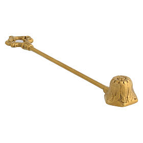 Spegnicandela decoro ottone dorato 20 cm