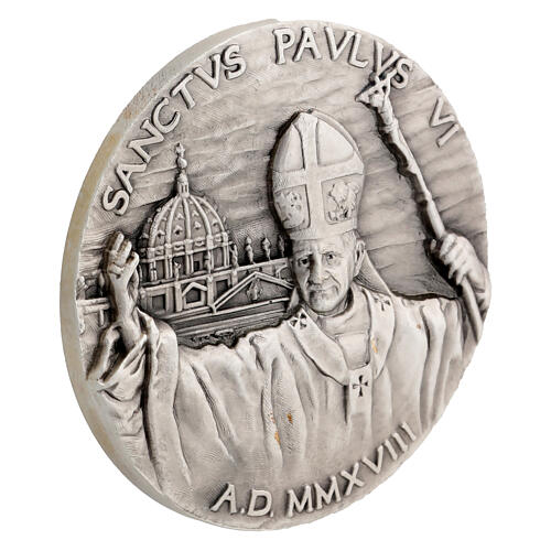 Moneda Pablo VI de aleación con acabado plateado 6 cm 2