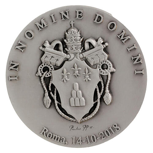 Moneta Paolo VI in lega con finitura argentata 6 cm 3
