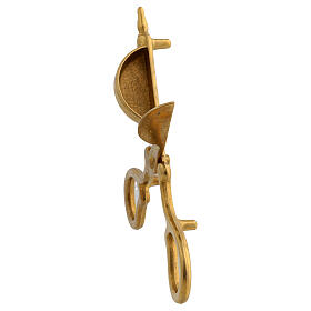 Golden brass candle extinguisher and scissors, 5.5 in