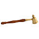 Golden brass candle extinguisher with wooden handle, 8 in s1