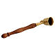 Spegnicandela ottone dorato manico legno 20 cm s3
