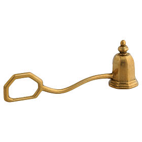 Octagonal golden brass candle snuffer 14 cm