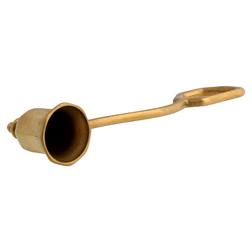 Octagonal golden brass candle snuffer 14 cm 3