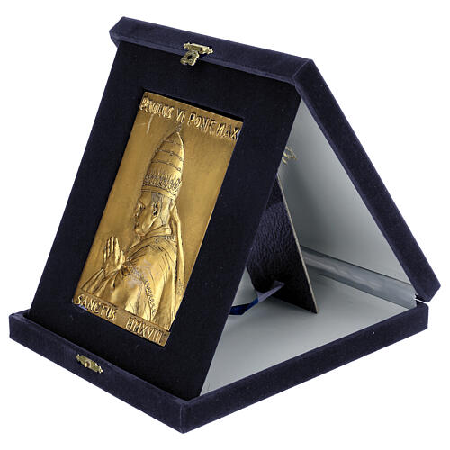 Pope Paul VI copper alloy plaque, 5x3 in 2
