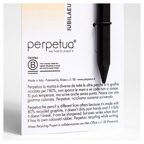 Perpetua the Pencil, official Jubilee 2025 logo, green eraser 6