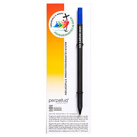 Perpetua the Pencil with official Jubilee 2025 logo, blue eraser