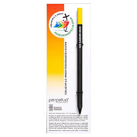 Perpetua the Pencil of Jubilee 2025 with logo and yellow eraser