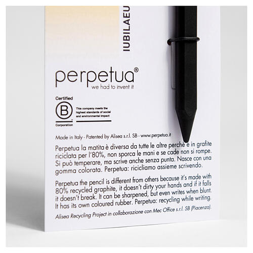 Perpetua the Pencil of Jubilee 2025 with logo and yellow eraser 6