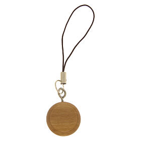 Pendentif gravure IHS bois olivier pour téléphone portable