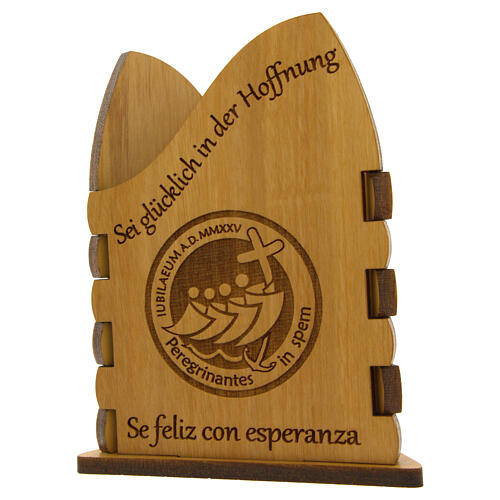 Jubilee pen holder with clock and logo, olivewood, Monastery of the Poor Clare Nuns of Albano Laziale 5