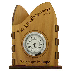 Jubilee olive tree pen holder with clock and Monastero Clarisse Albano Laziale logo