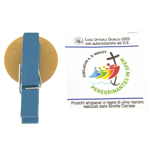 Light Blue Peg, Jubilee Olivewood Medal, Monastery Of The Poor Clare 