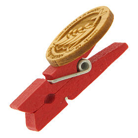 Jubilee olive wood red pin from the Clarisse Monastery in Albano Laziale