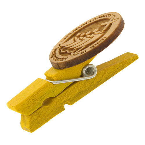 Gelbe Jubiläums-Klammer aus Olivenholz Klarissenkloster Albano Laziale 2