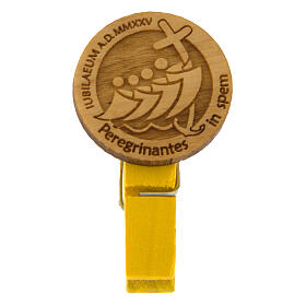 Yellow peg, olivewood medal of Jubilee 2025, Monastery of the Poor Clare Nuns of Albano Laziale