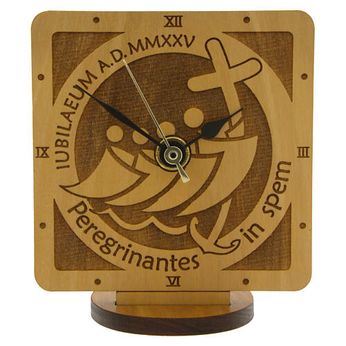 Jubilee standing clock in olive wood 1