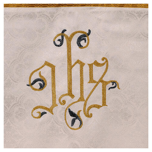 Damask processional canopy with Eucharist embroidery, 50x67 in 10