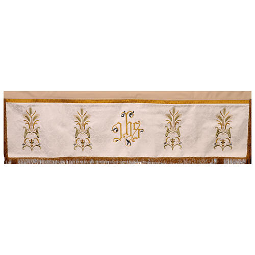 Damask processional canopy with Eucharist embroidery, 50x67 in 11