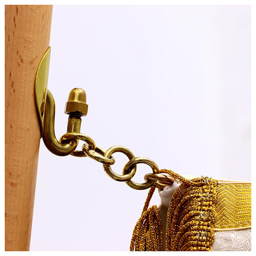 Damask processional canopy with Eucharist embroidery, 50x67 in 19