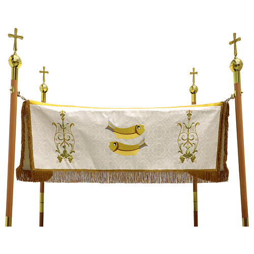 Eucharistic damask processional canopy 130x170 12