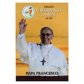 Holy card of Pope Francis, Jubilee year 2025 with official logo