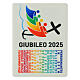 Jubilee 2025 rectangular magnet with multilingual logo, 6x8 cm s2