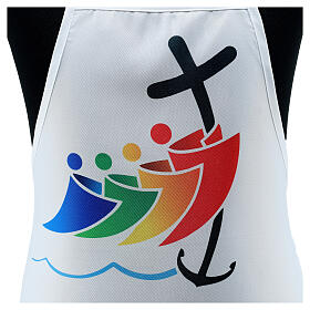 White apron with Jubilee 2025 official logo in different languages