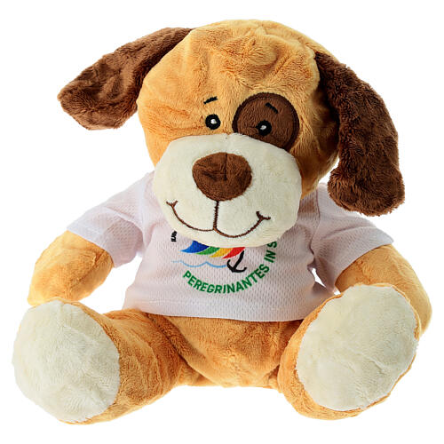 Stuffed animal with t-shirt, dog with Jubilee 2025 official logo, 10 in 4